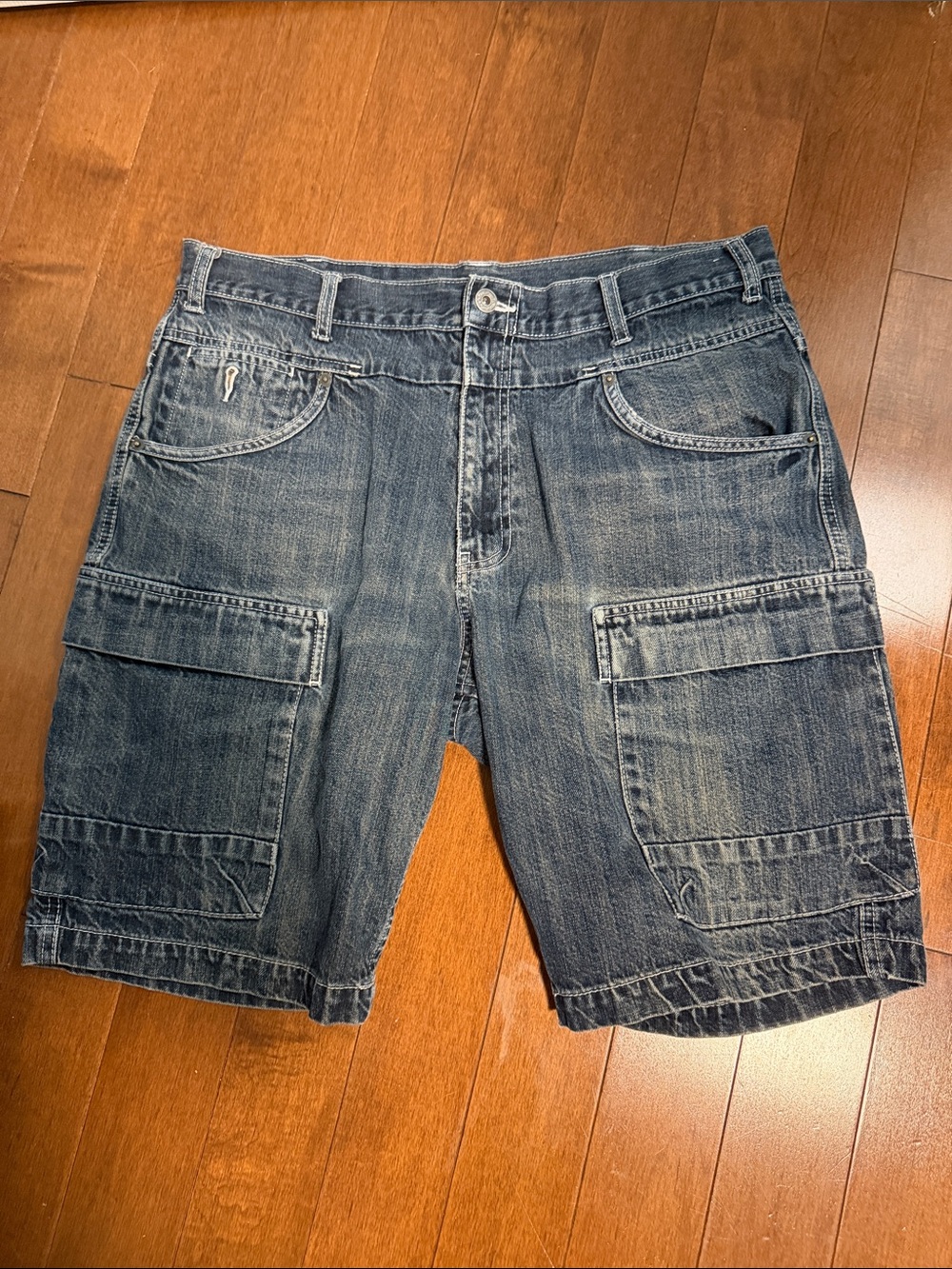 Denver Hayes Washed Blue Cargo Shorts